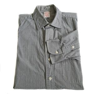 Brooks Brothers Mens Dress Shirt Cotton Plaid Blue